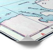 ヴィンテージデンマークの地図（1905年） ポスター (角)