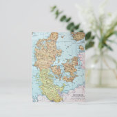 ヴィンテージデンマークの地図(1905年) ポストカード (スタンド正面)