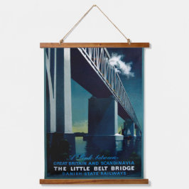 ヴィンテージデンマークの州鉄道1951年アエージラスムセン 吊り下げ型タペストリー