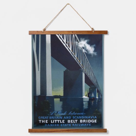 ヴィンテージデンマークの州鉄道1951年アエージラスムセン 吊り下げ型タペストリー (正面)