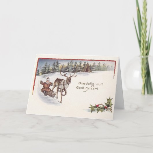 ヴィンテージデンマークのJul Christmas Card シーズンカード (正面)