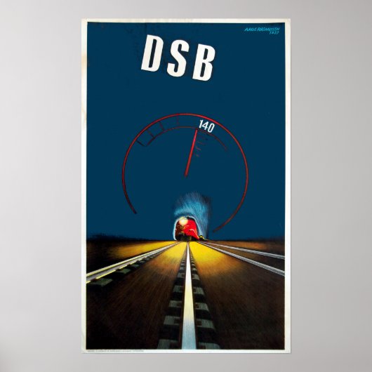 ヴィンテージデンマークトレイン ポスター (正面)