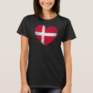 ヴィンテージデンマーク国旗のプライドサポートDanish P Tシャツ