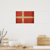 ヴィンテージデンマーク国旗 ポスター (キッチン)