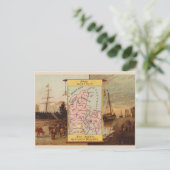 ヴィンテージデンマーク1880年代の地図と活力 ポストカード (スタンド正面)