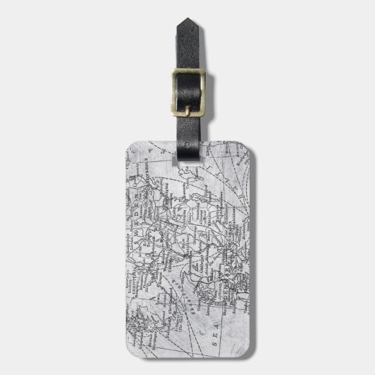 ヴィンテージデンマーク・スウェーデンの地図 ラゲッジタグ (正面縦)