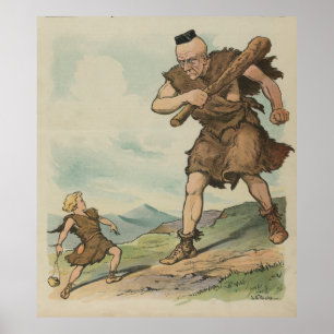 ヴィンテージデヴィッド対ゴリアスイラストレーション(1905) ポスター