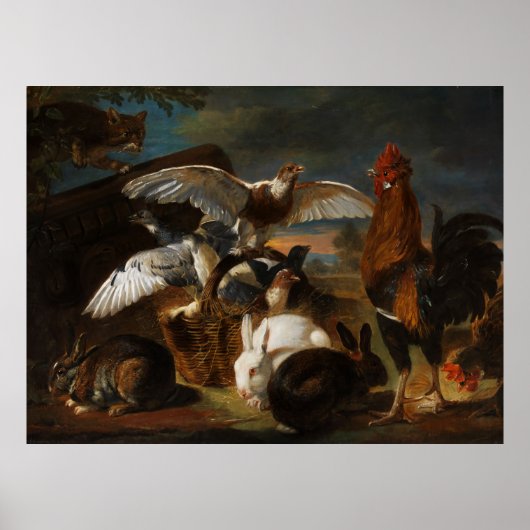 ヴィンテージデヴィッド・デ・コニンク警戒の寓話 ポスター (正面)