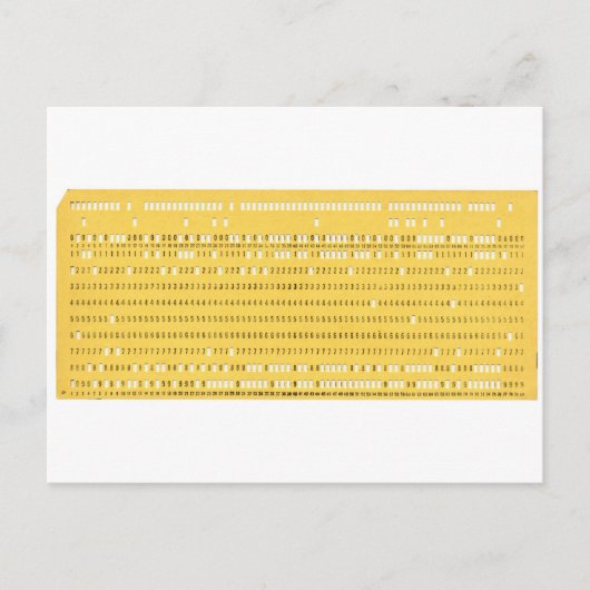 ヴィンテージデータ記憶のためのデータ穿孔カード ポストカード (正面)