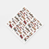 ヴィンテージトイカラフルトレインパターン スタンダードランチョンナプキン (角)