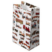 ヴィンテージトイカラフルトレインパターン スモールペーパーバッグ (裏面アングル)