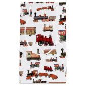 ヴィンテージトイカラフルトレインパターン スモールペーパーバッグ (正面)