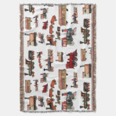 ヴィンテージトイカラフルトレインパターン スローブランケット (正面縦)