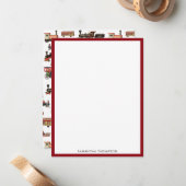 ヴィンテージトイカラフルトレインパターン ノートカード (正面/裏面インサイチュ)