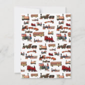 ヴィンテージトイカラフルトレインパターン ノートカード (裏面)