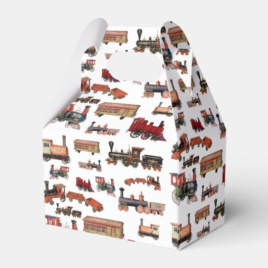 ヴィンテージトイカラフルトレインパターン フェイバーボックス (裏面サイド)