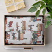 ヴィンテージトイカラフルトレインパターン 薄葉紙 (ギフト)