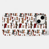 ヴィンテージトイカラフルトレインパターン Case-Mate iPhoneケース (裏面 (横))