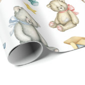 ヴィンテージトイテディベア飛行機ラビットホーススター ラッピングペーパー (ロールコーナー)