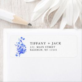 ヴィンテージトイルブルーフローラ差出人住所 ラベル