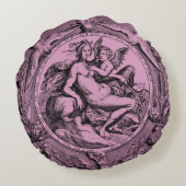 ヴィンテージトイルレディーエンルネッサンスラウンドピロー ラウンドクッション (裏面)