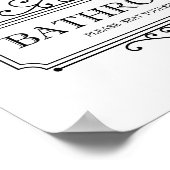 ヴィンテージトイレのサインおもしろいを出して下さい ポスター (角)