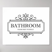 ヴィンテージトイレのサインおもしろいを出して下さい ポスター (正面)