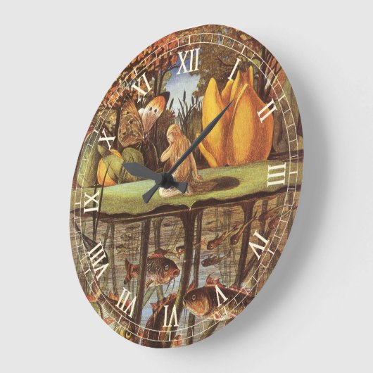 ヴィンテージトゥンベリーナフェアリーテールエレノールヴェーボイル ラージ壁時計 (傾斜)