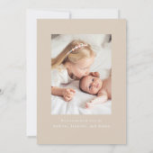 ヴィンテージトゥープボウ2フォト誕生 案内状 (裏面)