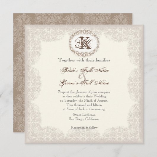 ヴィンテージトゥーペレース – 結婚式招待状 招待状 (正面/裏面)