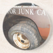 ヴィンテージトウトラック現金ジャンクカーサイン コースター (正面)