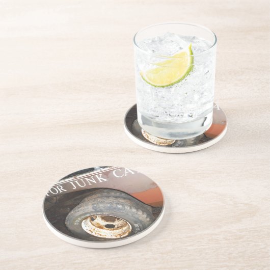 ヴィンテージトウトラック現金ジャンクカーサイン コースター (側面)