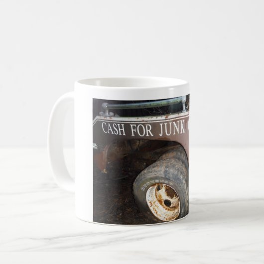 ヴィンテージトウトラック現金ジャンクカーサイン コーヒーマグカップ (正面左)