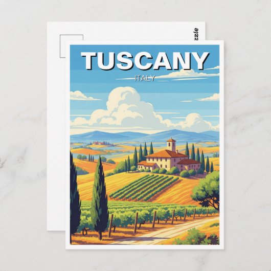 ヴィンテージトスカニーイタリアンヴィラ ポストカード (正面/裏面)