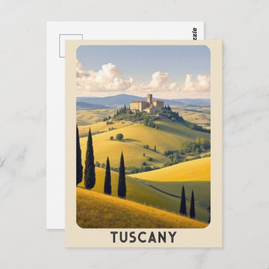ヴィンテージトスカニーイタリアヴィラカントリーサイドトラベル ポストカード (正面/裏面)