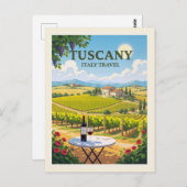 ヴィンテージトスカニーイタリイタリアンアルヴィネヤードヴィラワイン ポストカード (正面/裏面)