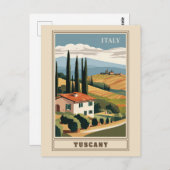 ヴィンテージトスカニーイタリイタリアンアヴィラレトロトラベル ポストカード (正面/裏面)