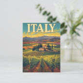 ヴィンテージトスカニーヴィンヤード旅行ポスター ポストカード (スタンド正面)