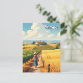 ヴィンテージトスカーニイタリアカントリーサイド ポストカード (スタンド正面)