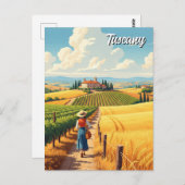 ヴィンテージトスカーニイタリアカントリーサイド ポストカード (正面/裏面)
