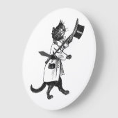ヴィンテージトップハットキャットウォール時計 ラージ壁時計 (傾斜)