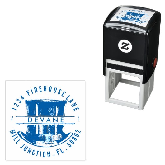 ヴィンテージトップハットセルフインク差出人住所スタンプ セルフインキングスタンプ (インサイチュ)