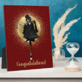 ヴィンテージトップハットダンサーおめでとう フォトプラーク (側面)