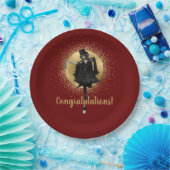 ヴィンテージトップハットダンサーおめでとう ペーパープレート (パーティー)