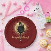 ヴィンテージトップハットダンサーおめでとう ペーパープレート (パーティー)