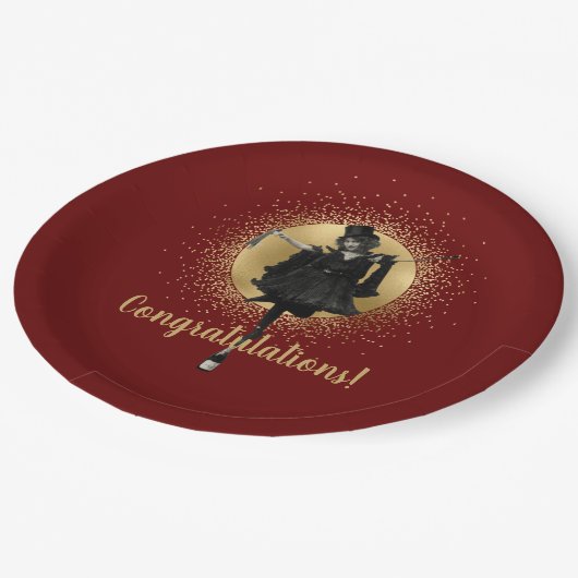 ヴィンテージトップハットダンサーおめでとう ペーパープレート (アングル)
