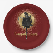 ヴィンテージトップハットダンサーおめでとう ペーパープレート (正面)
