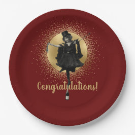 ヴィンテージトップハットダンサーおめでとう ペーパープレート