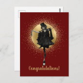 ヴィンテージトップハットダンサーおめでとう ポストカード (正面/裏面)