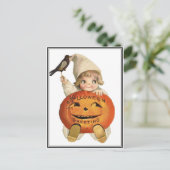 ヴィンテージトドラーとRaven & Pumpkinハロウィーン ポストカード (スタンド正面)